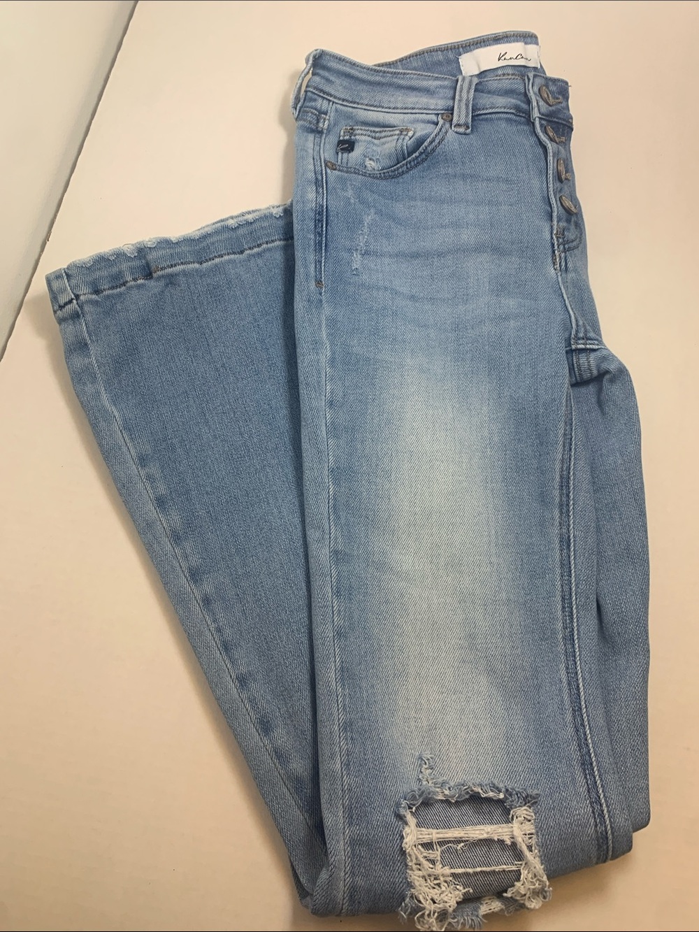 KanCan Light Blue Distressed Flare Jeans